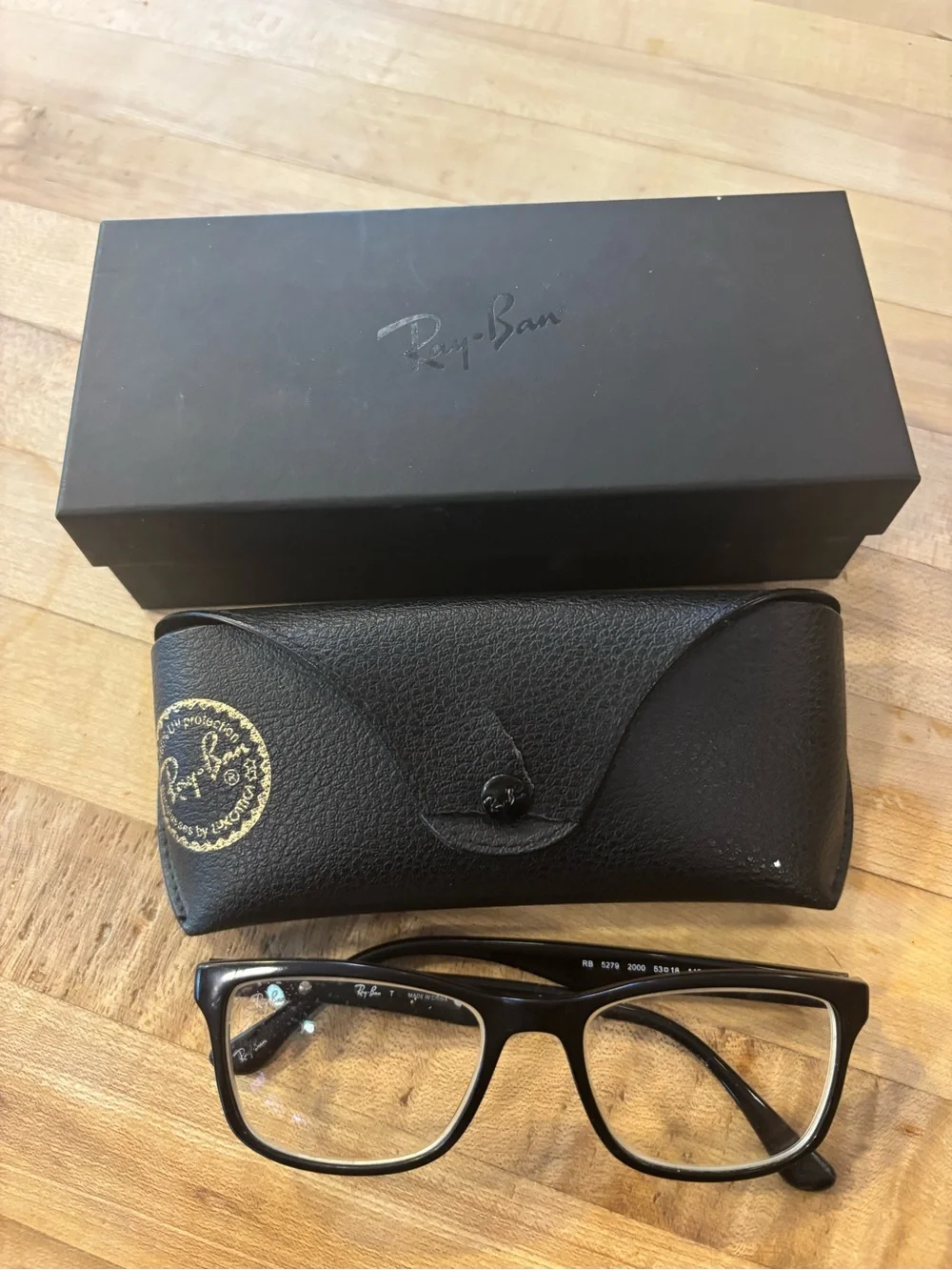 Unisex Ray-Ban RB5279 Glossy Black Frames 53mm w/ Case & Box